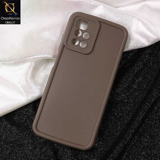 Xiaomi Redmi Note 10S Cover - Brown -Soft Silicone Case With Round Bumper Matte TPU Shockproof Cover