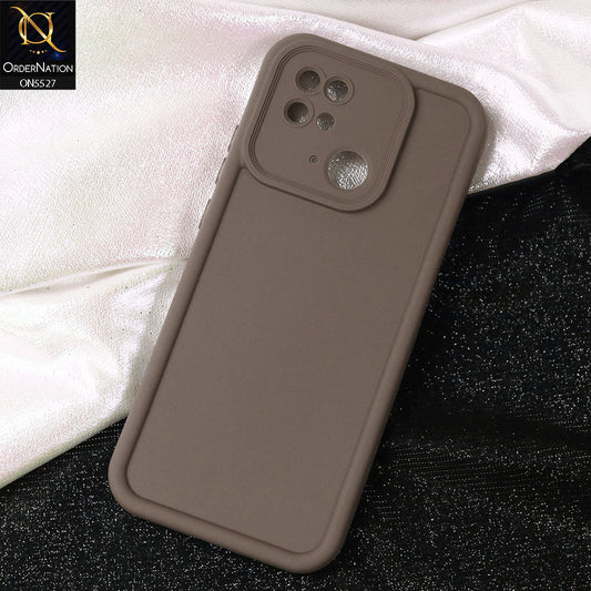 Xiaomi Redmi 10C Cover - Brown -Soft Silicone Case With Round Bumper Matte TPU Shockproof Cover