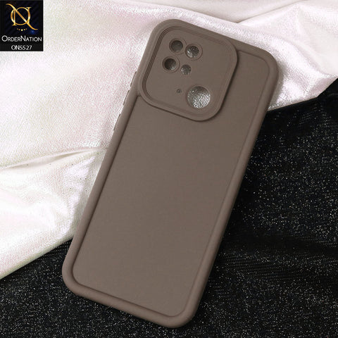 Xiaomi Redmi 10C Cover - Brown -Soft Silicone Case With Round Bumper Matte TPU Shockproof Cover