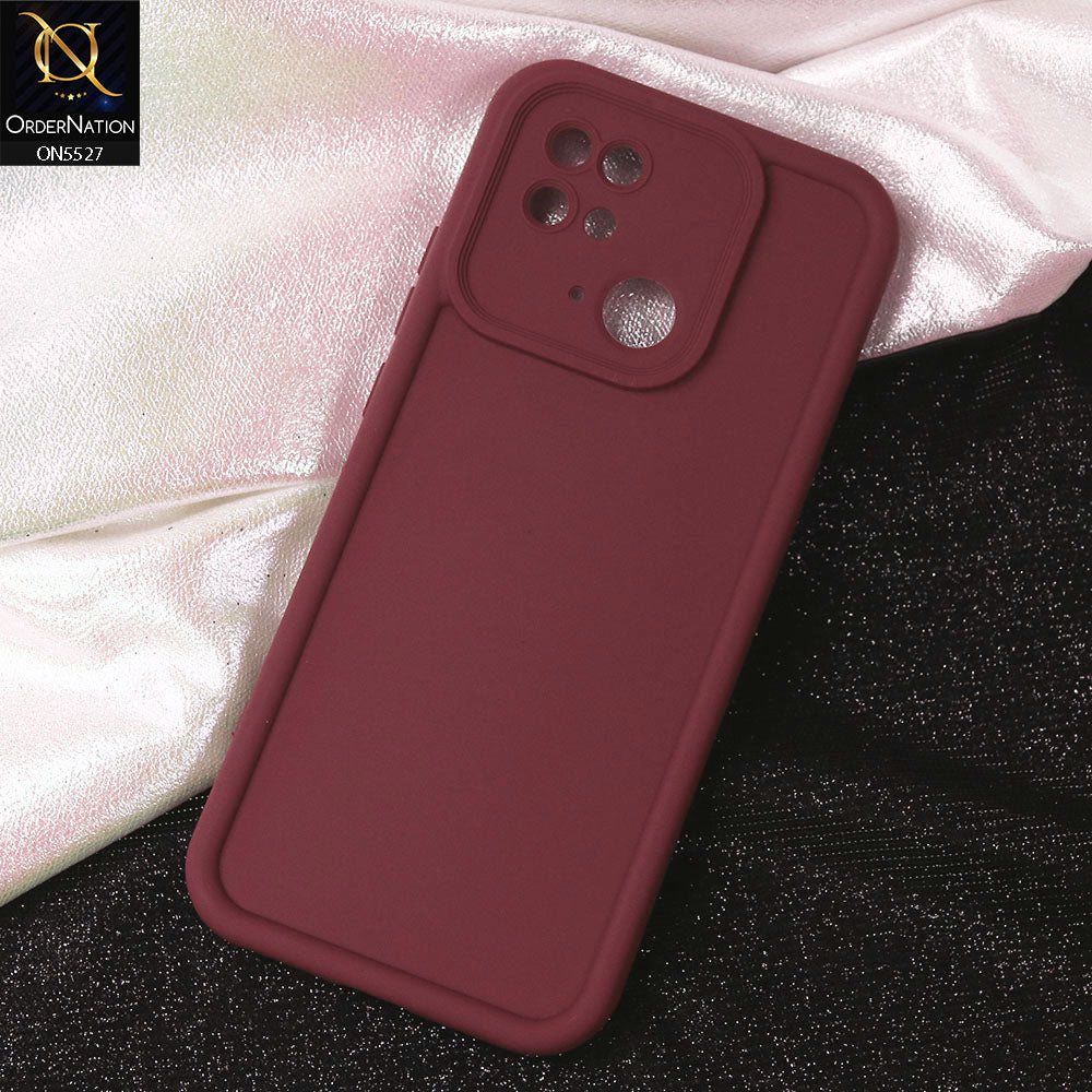 Xiaomi Redmi 10C Cover - Maroon - Soft Silicone Case With Round Bumper Matte TPU Shockproof Cover