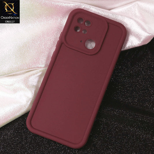 Xiaomi Redmi 10C Cover - Maroon - Soft Silicone Case With Round Bumper Matte TPU Shockproof Cover
