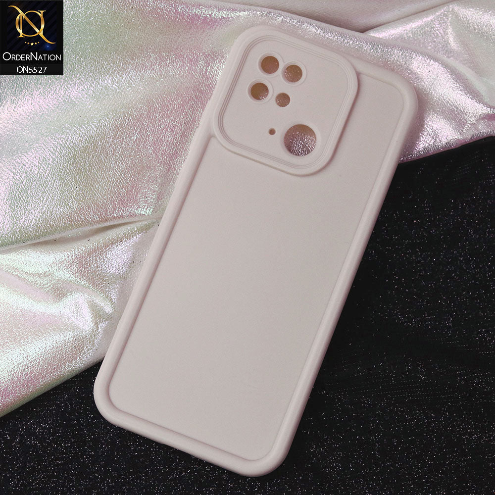 Xiaomi Redmi 10C Cover - Off White -Soft Silicone Case With Round Bumper Matte TPU Shockproof Cover
