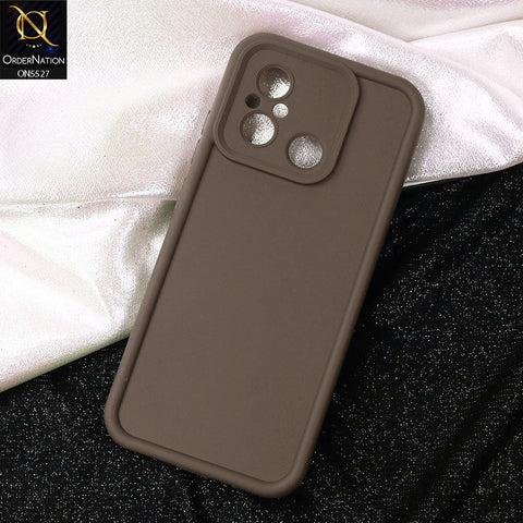 Xiaomi Redmi 12C Cover - Brown -Soft Silicone Case With Round Bumper Matte TPU Shockproof Cover