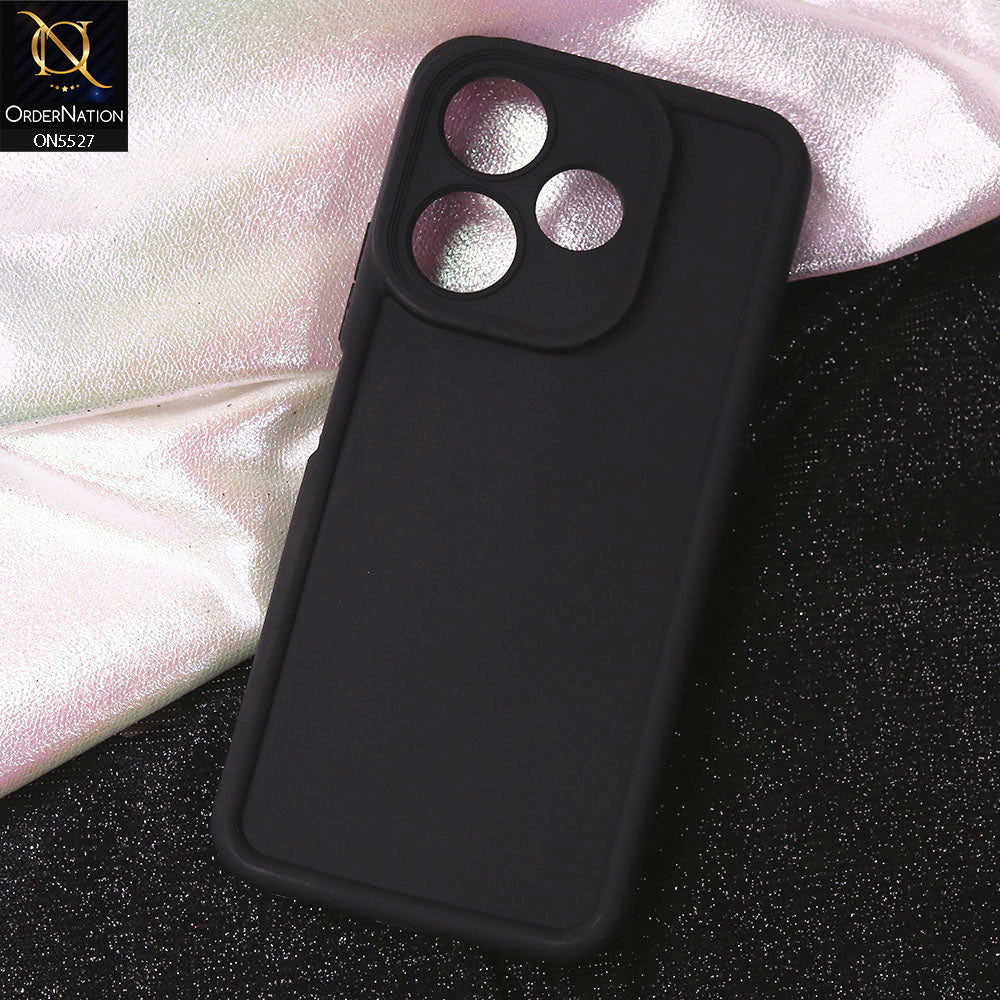 Xiaomi Redmi 13 Cover - Black - Soft Silicone Case With Round Bumper Matte TPU Shockproof Cover