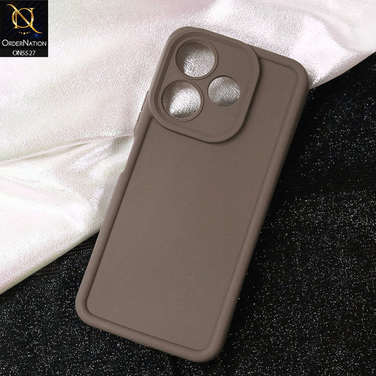 Xiaomi Redmi 13 Cover - Brown -Soft Silicone Case With Round Bumper Matte TPU Shockproof Cover
