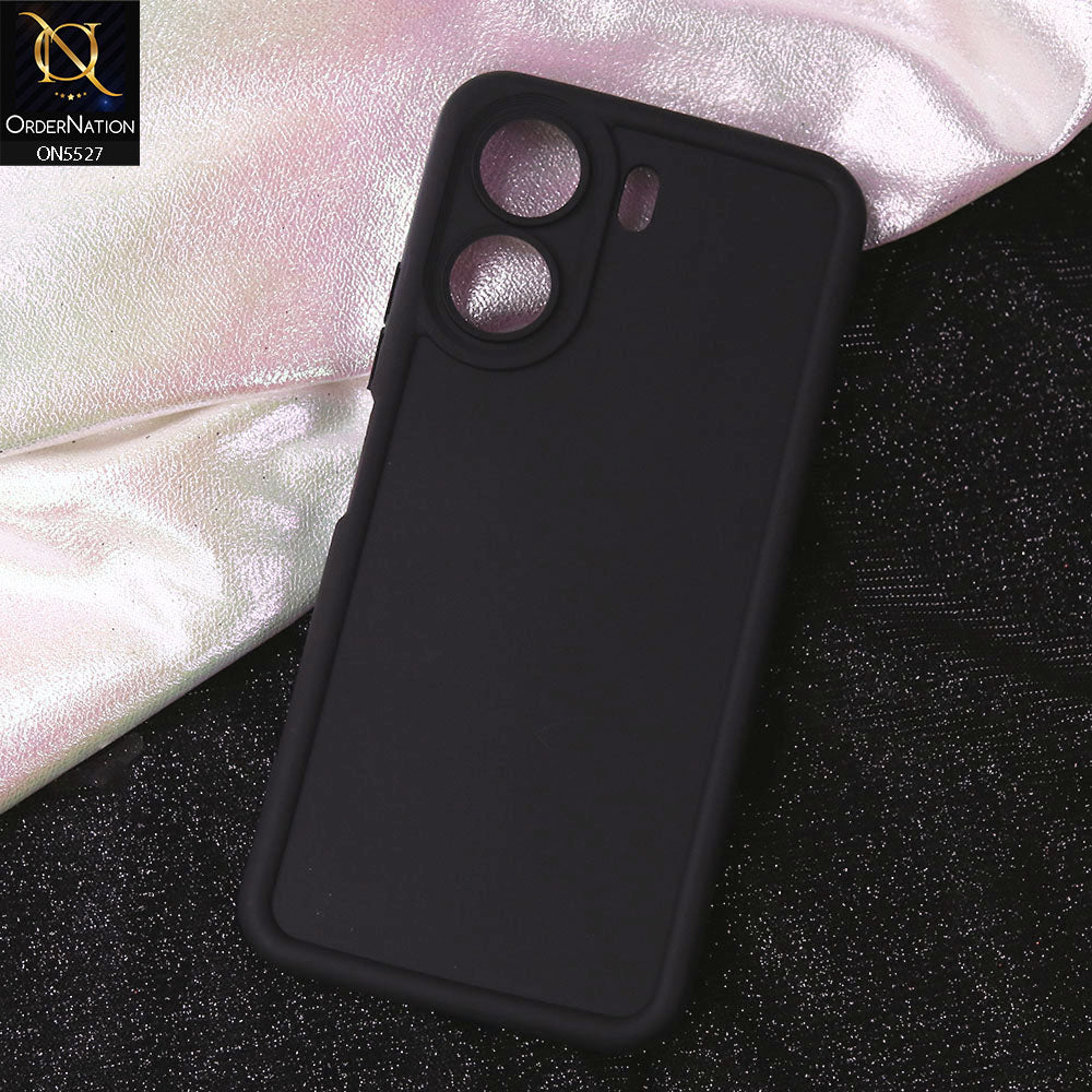 Xiaomi Poco C65 Cover - Black - Soft Silicone Case With Round Bumper Matte TPU Shockproof Cover