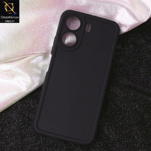 Xiaomi Poco C65 Cover - Black - Soft Silicone Case With Round Bumper Matte TPU Shockproof Cover