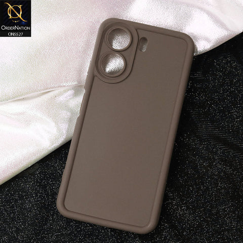 Xiaomi Redmi 13C Cover - Brown -Soft Silicone Case With Round Bumper Matte TPU Shockproof Cover
