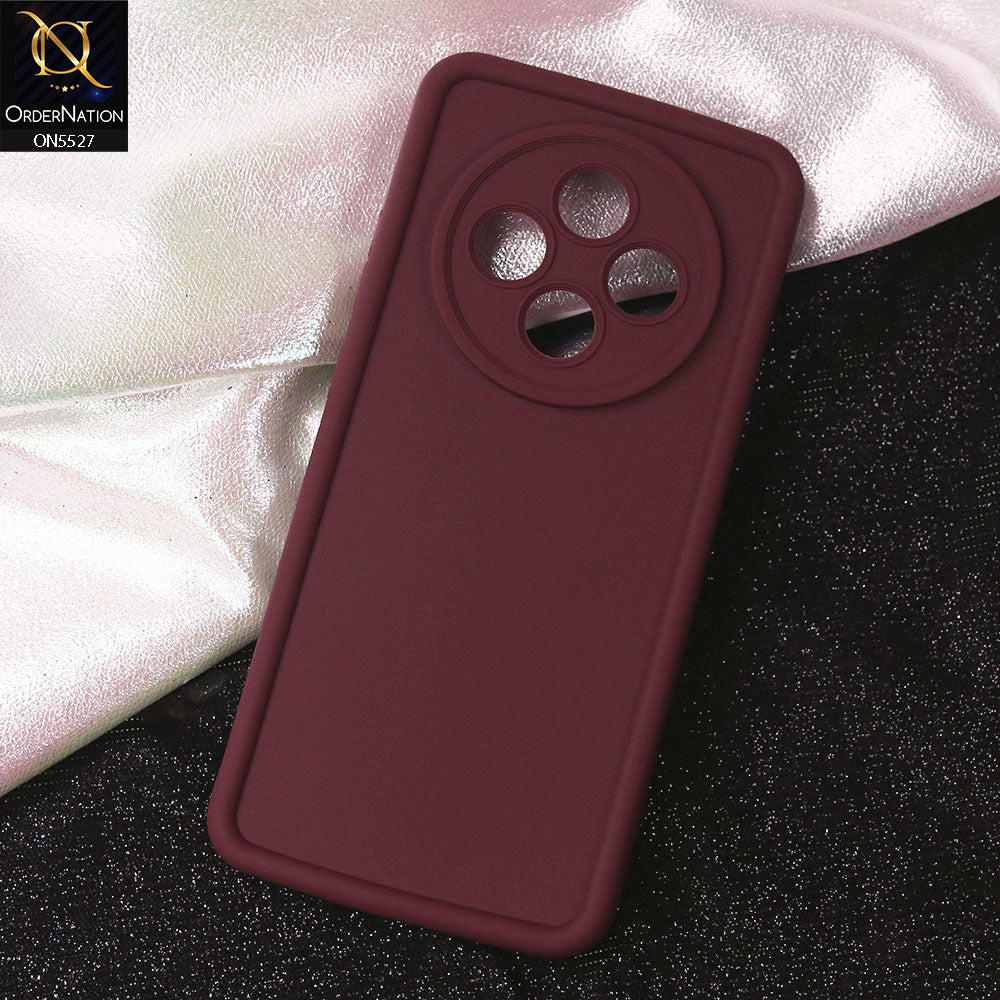 Xiaomi Redmi A4 Cover - Maroon - Soft Silicone Case With Round Bumper Matte TPU Shockproof Cover