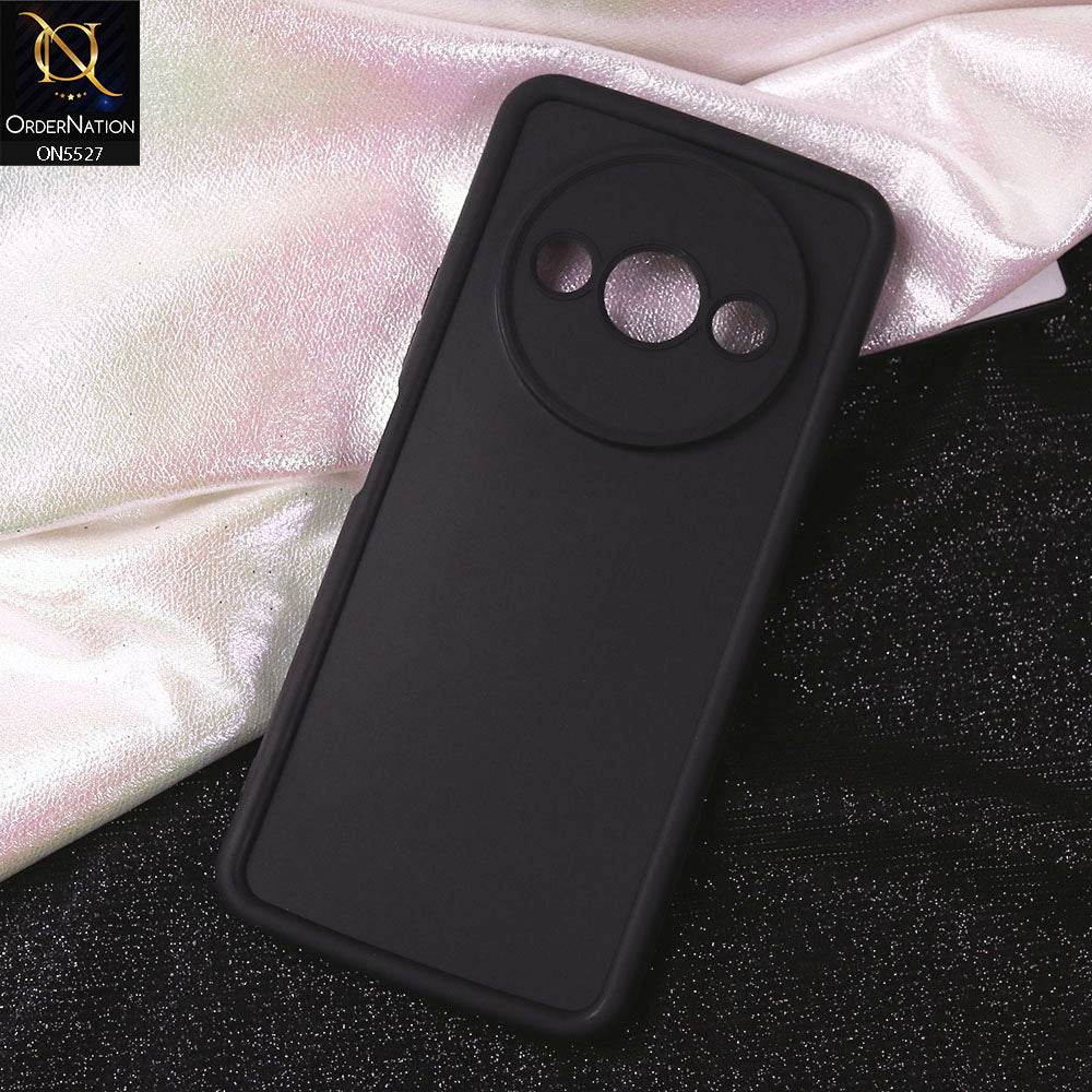 Xiaomi Redmi A3 Cover - Black - Soft Silicone Case With Round Bumper Matte TPU Shockproof Cover