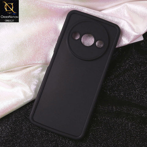 Xiaomi Redmi A3 Cover - Black - Soft Silicone Case With Round Bumper Matte TPU Shockproof Cover