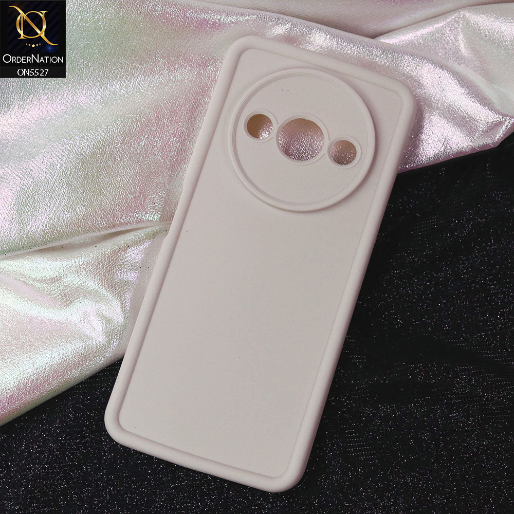 Xiaomi Redmi A3x Cover - Off White -Soft Silicone Case With Round Bumper Matte TPU Shockproof Cover