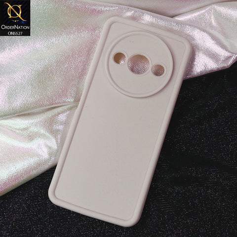 Xiaomi Redmi A3x Cover - Off White -Soft Silicone Case With Round Bumper Matte TPU Shockproof Cover