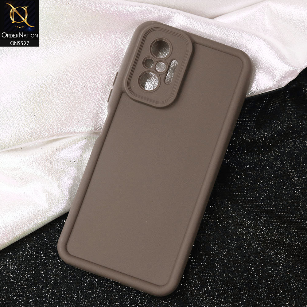 Xiaomi Redmi Note 10 Pro Max Cover - Brown -Soft Silicone Case With Round Bumper Matte TPU Shockproof Cover