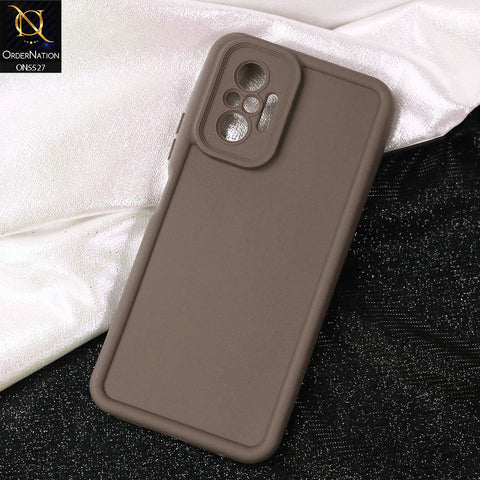 Xiaomi Redmi Note 10 Pro Max Cover - Brown -Soft Silicone Case With Round Bumper Matte TPU Shockproof Cover