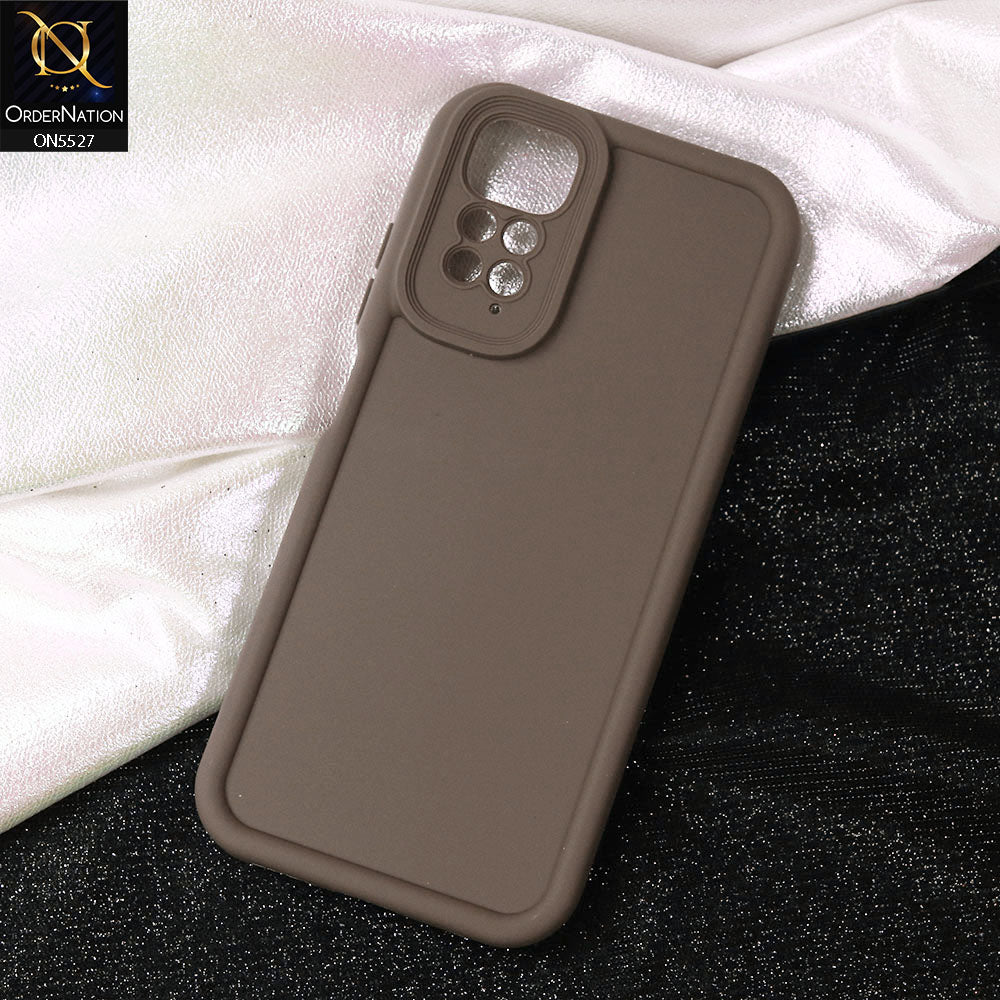 Xiaomi Redmi Note 11S Cover - Brown -Soft Silicone Case With Round Bumper Matte TPU Shockproof Cover