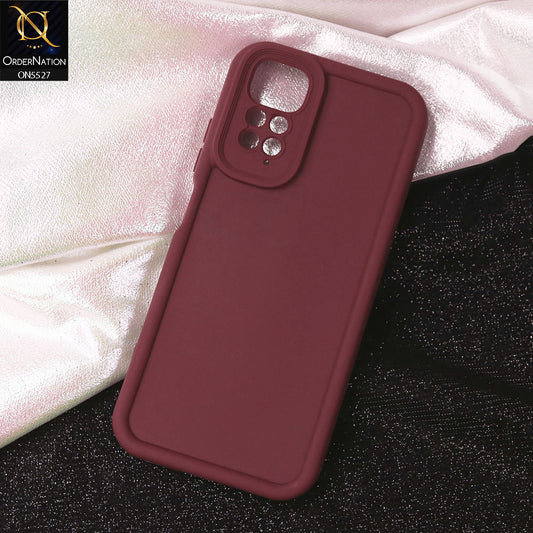 Xiaomi Redmi Note 11 4G Cover - Maroon - Soft Silicone Case With Round Bumper Matte TPU Shockproof Cover