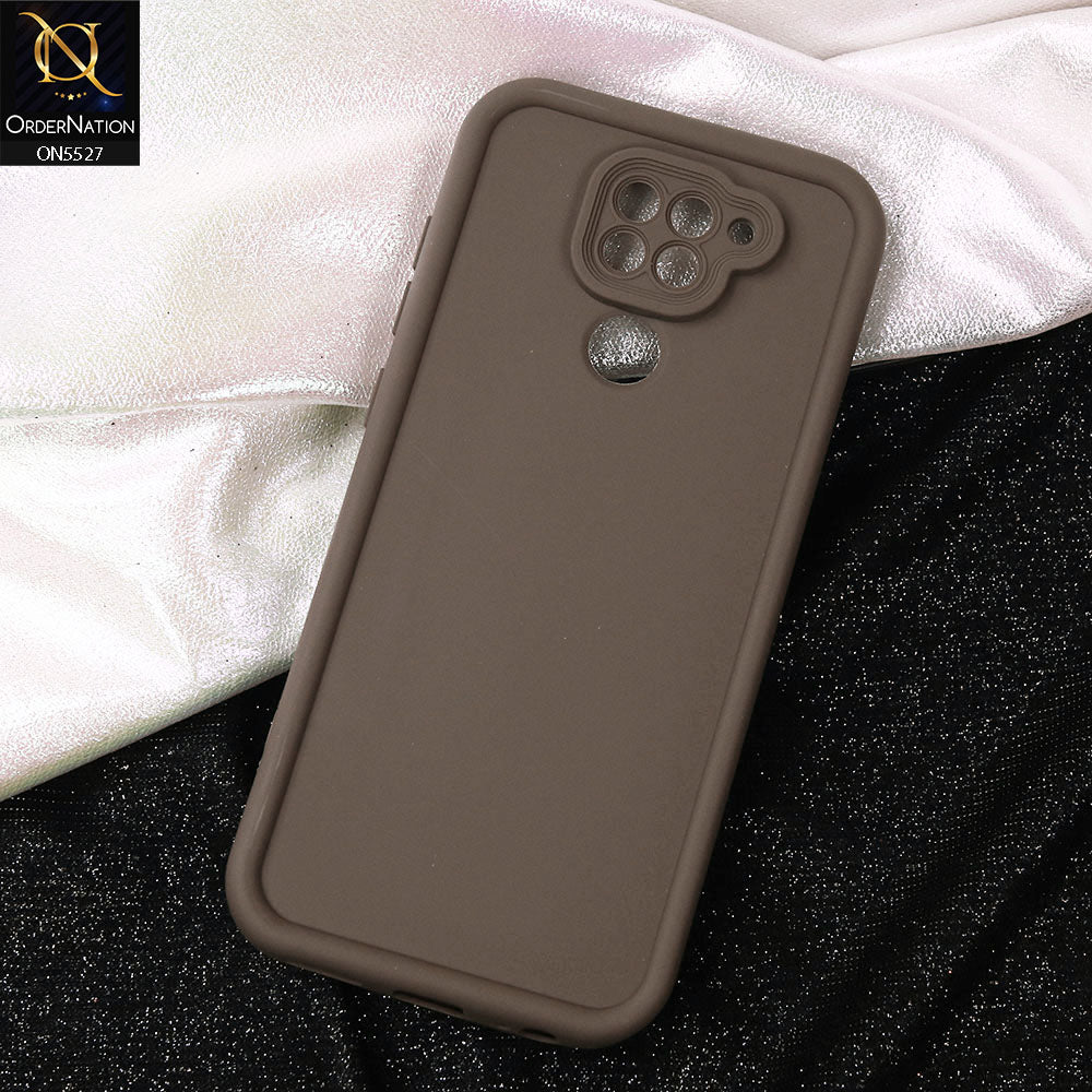 Xiaomi Redmi Note 9 Cover - Brown -Soft Silicone Case With Round Bumper Matte TPU Shockproof Cover
