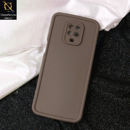 Xiaomi Redmi Note 9 Pro Cover - Brown -Soft Silicone Case With Round Bumper Matte TPU Shockproof Cover
