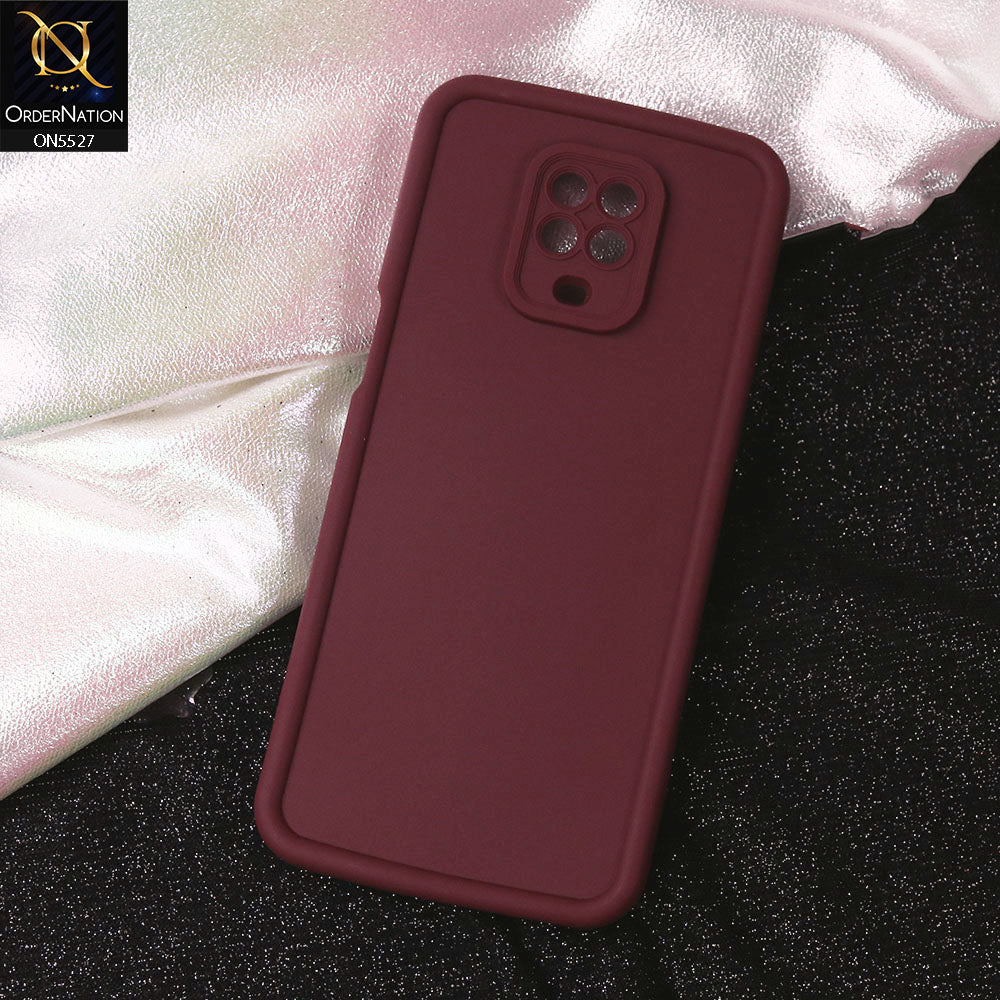 Xiaomi Redmi Note 9 Pro Cover - Maroon - Soft Silicone Case With Round Bumper Matte TPU Shockproof Cover