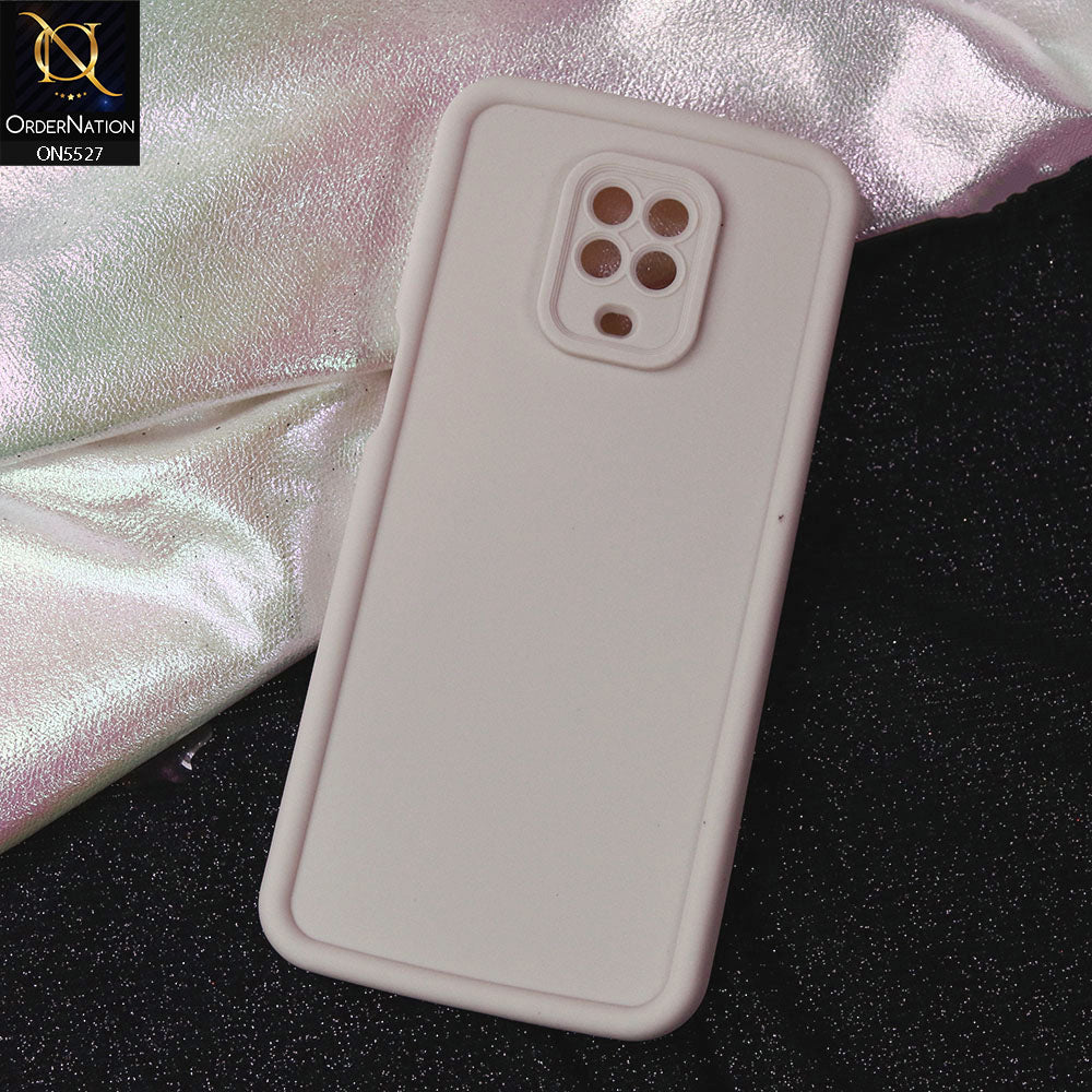 Xiaomi Redmi Note 9 Pro Cover - Off White -Soft Silicone Case With Round Bumper Matte TPU Shockproof Cover
