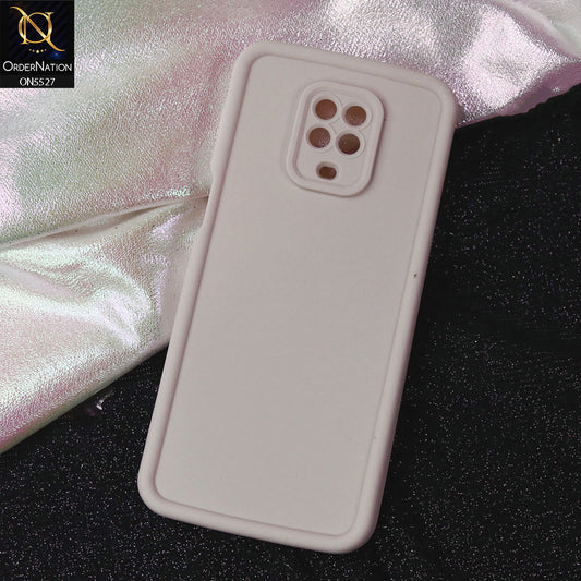 Xiaomi Redmi Note 9 Pro Cover - Off White -Soft Silicone Case With Round Bumper Matte TPU Shockproof Cover