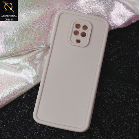 Xiaomi Redmi Note 9 Pro Cover - Off White -Soft Silicone Case With Round Bumper Matte TPU Shockproof Cover