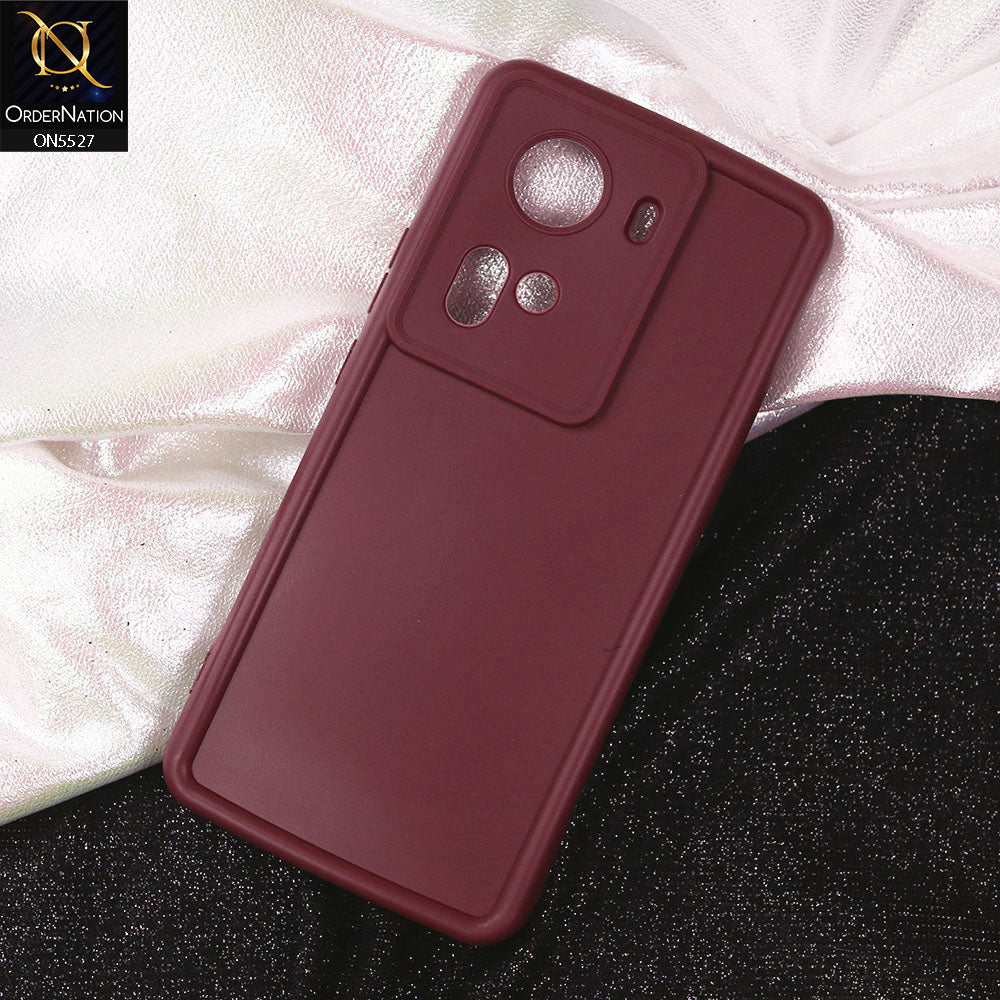 Oppo Reno 11 5G Cover - Maroon - Soft Silicone Case With Round Bumper Matte TPU Shockproof Cover
