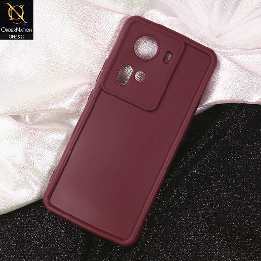 Oppo Reno 11 5G Cover - Maroon - Soft Silicone Case With Round Bumper Matte TPU Shockproof Cover