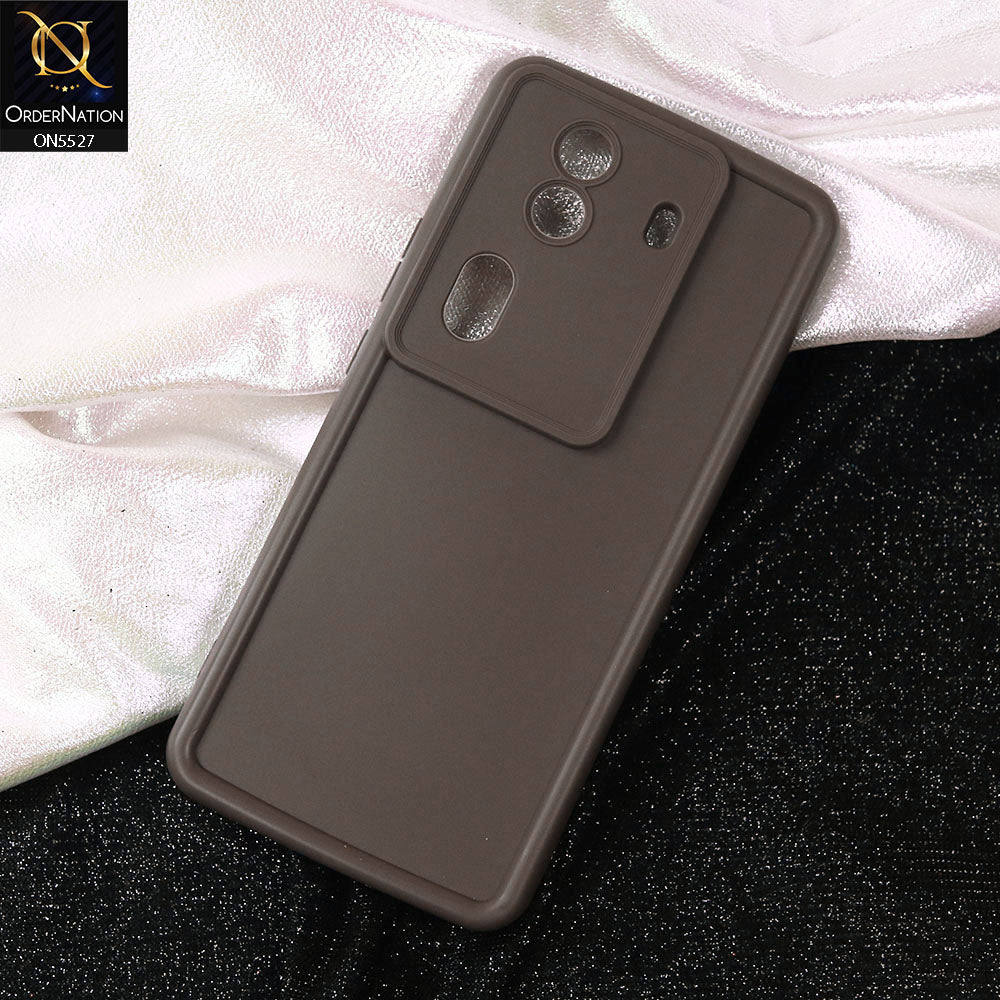 Oppo Reno 11 Pro 5G Cover - Brown -Soft Silicone Case With Round Bumper Matte TPU Shockproof Cover