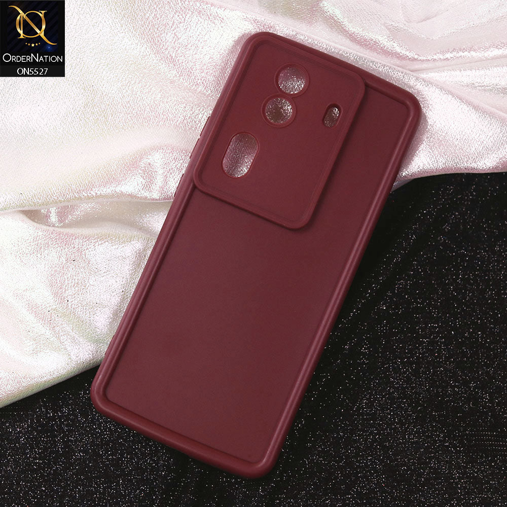 Oppo Reno 11 Pro 5G Cover - Maroon - Soft Silicone Case With Round Bumper Matte TPU Shockproof Cover
