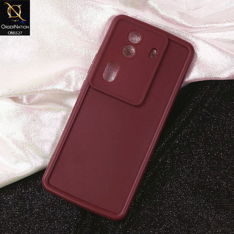Oppo Reno 11 Pro 5G Cover - Maroon - Soft Silicone Case With Round Bumper Matte TPU Shockproof Cover