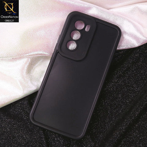 Oppo Reno 12 Cover - Black - Soft Silicone Case With Round Bumper Matte TPU Shockproof Cover