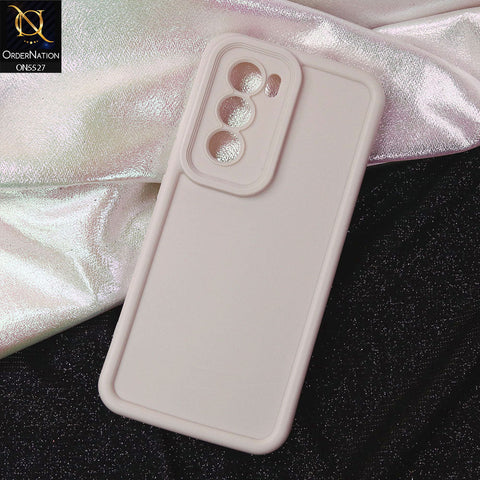 Oppo Reno 12 Cover - Off White -Soft Silicone Case With Round Bumper Matte TPU Shockproof Cover