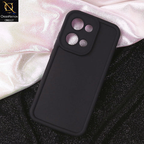 Oppo Reno 13 Cover - Black - Soft Silicone Case With Round Bumper Matte TPU Shockproof Cover