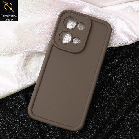 Oppo Reno 13 Cover - Brown -Soft Silicone Case With Round Bumper Matte TPU Shockproof Cover