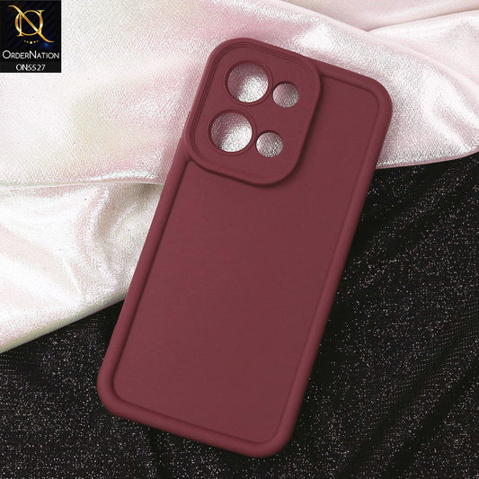 Oppo Reno 13 Cover - Maroon - Soft Silicone Case With Round Bumper Matte TPU Shockproof Cover
