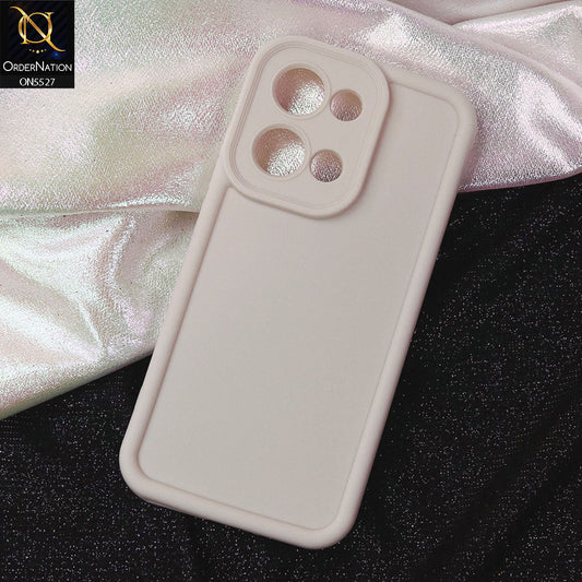 Oppo Reno 13 Cover - Off White -Soft Silicone Case With Round Bumper Matte TPU Shockproof Cover