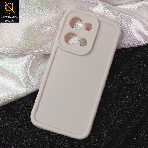 Oppo Reno 13 Cover - Off White -Soft Silicone Case With Round Bumper Matte TPU Shockproof Cover