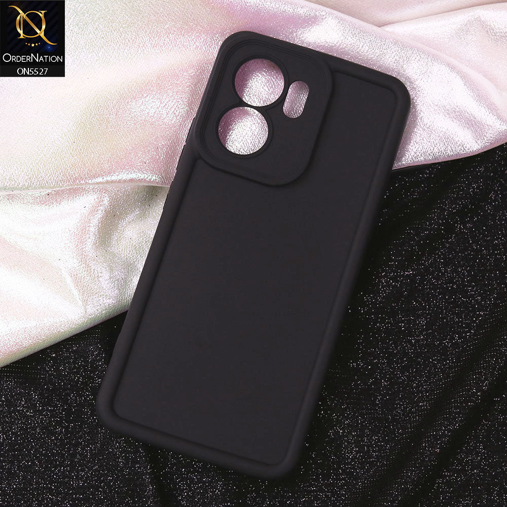 Oppo Reno 13F 4G Cover - Black - Soft Silicone Case With Round Bumper Matte TPU Shockproof Cover
