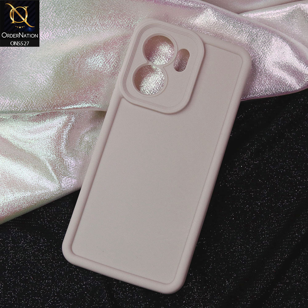Oppo Reno 13F 5G Cover - Off White -Soft Silicone Case With Round Bumper Matte TPU Shockproof Cover