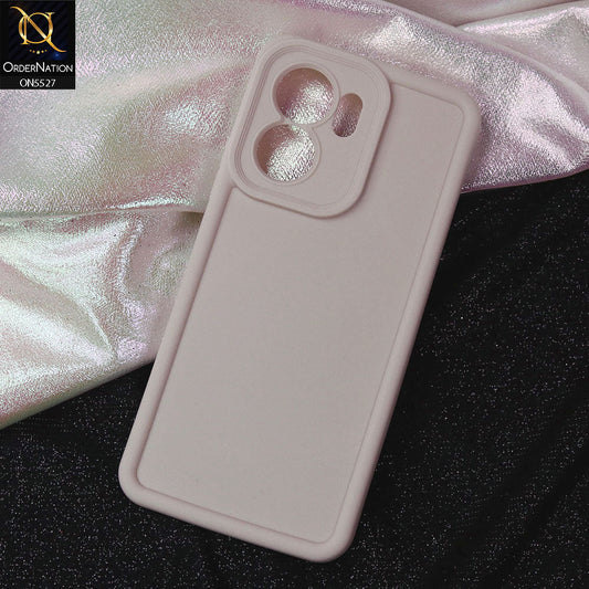 Oppo Reno 13F 4G Cover - Off White -Soft Silicone Case With Round Bumper Matte TPU Shockproof Cover