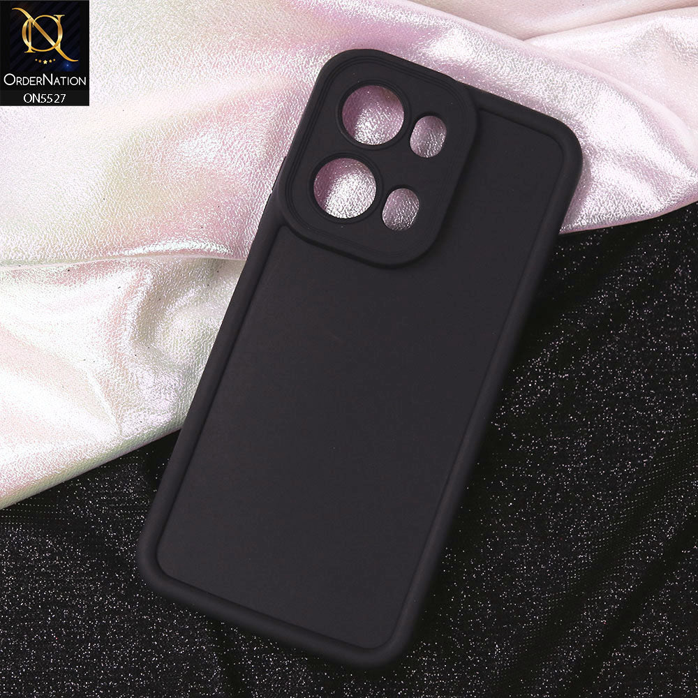 Oppo Reno 13 Pro Cover - Black - Soft Silicone Case With Round Bumper Matte TPU Shockproof Cover