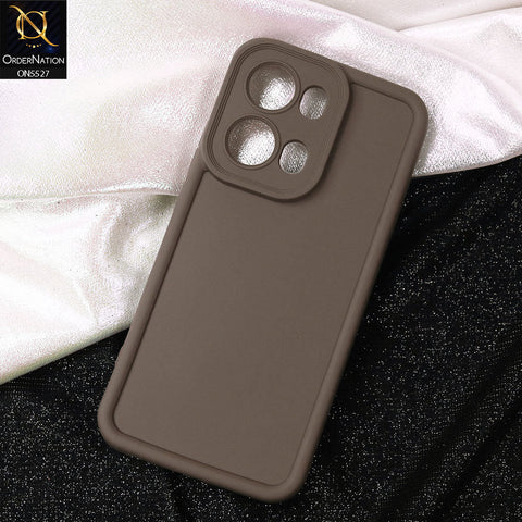 Oppo Reno 13 Pro Cover - Brown -Soft Silicone Case With Round Bumper Matte TPU Shockproof Cover