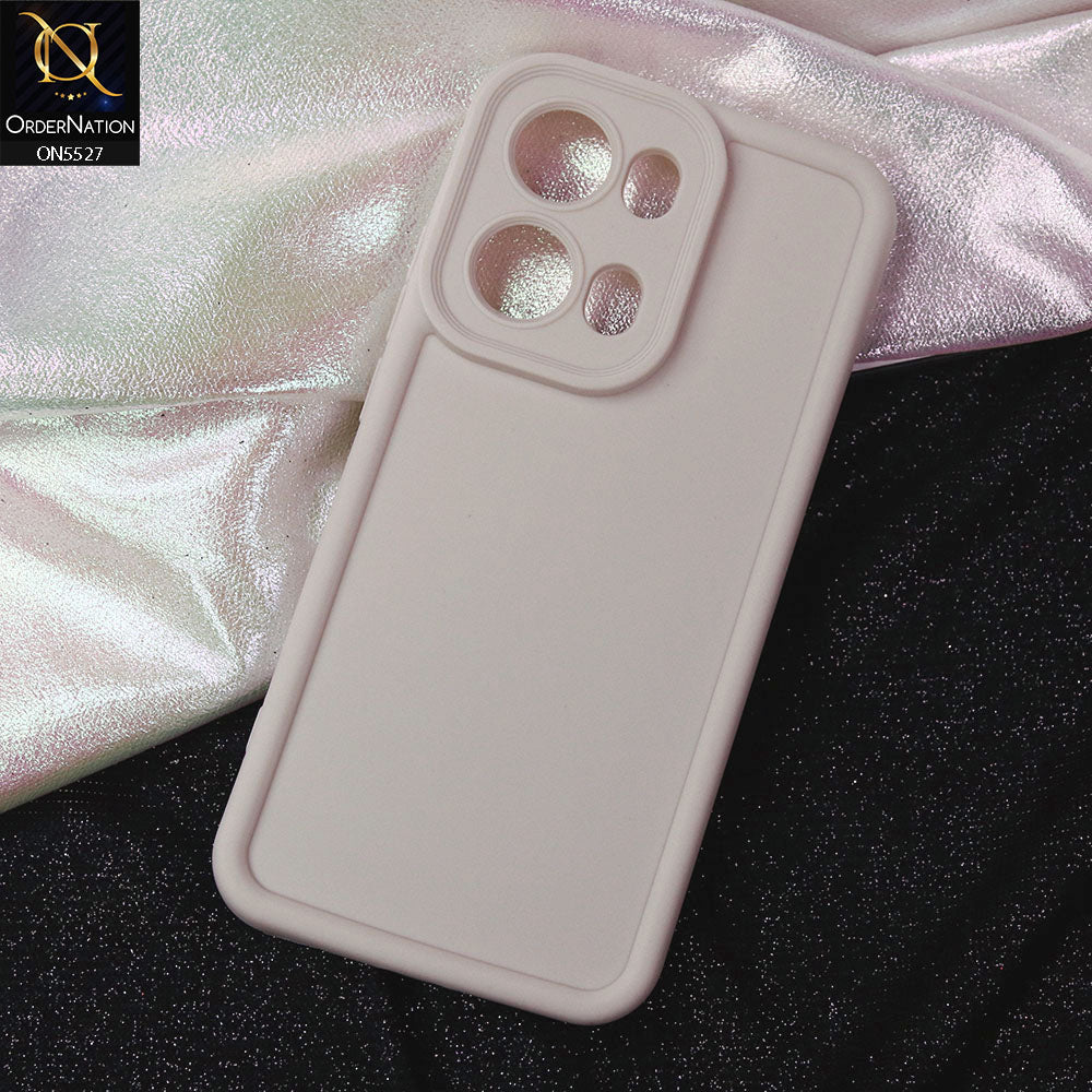 Oppo Reno 13 Pro Cover - Off White -Soft Silicone Case With Round Bumper Matte TPU Shockproof Cover