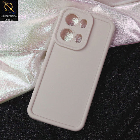 Oppo Reno 13 Pro Cover - Off White -Soft Silicone Case With Round Bumper Matte TPU Shockproof Cover
