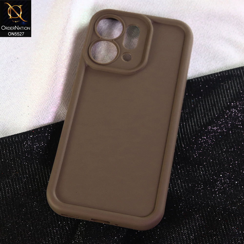 Oppo Reno 14 Cover - Brown - Soft Silicone Case With Round Bumper Matte TPU Shockproof Cover