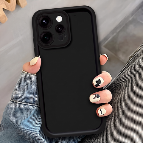 Oppo Reno 15c Cover - Black - Soft Silicone Case With Round Bumper Matte TPU Shockproof Cover