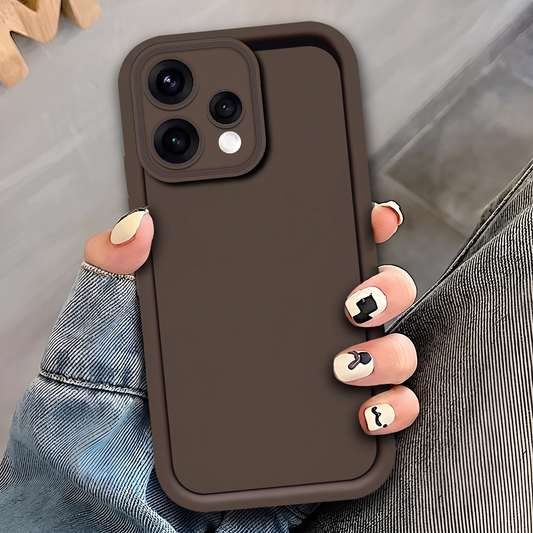 Oppo Reno 15c Cover - Brown - Soft Silicone Case With Round Bumper Matte TPU Shockproof Cover