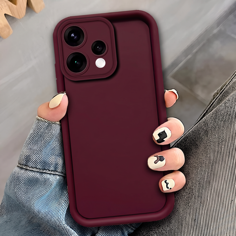 Oppo Reno 15 Cover - Maroon - Soft Silicone Case With Round Bumper Matte TPU Shockproof Cover